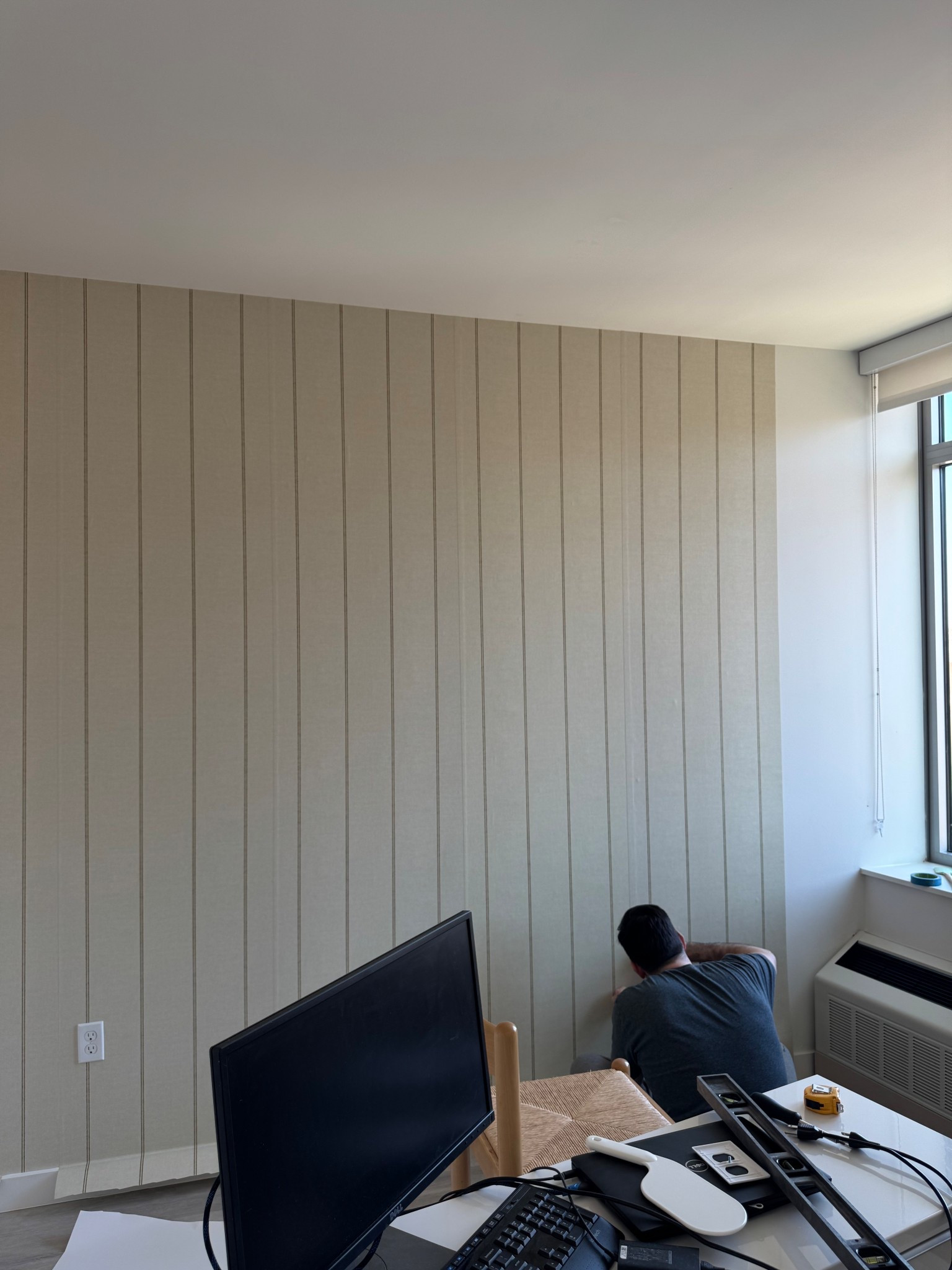 start to bedroom/ nursery! Peel and stick wallpaper