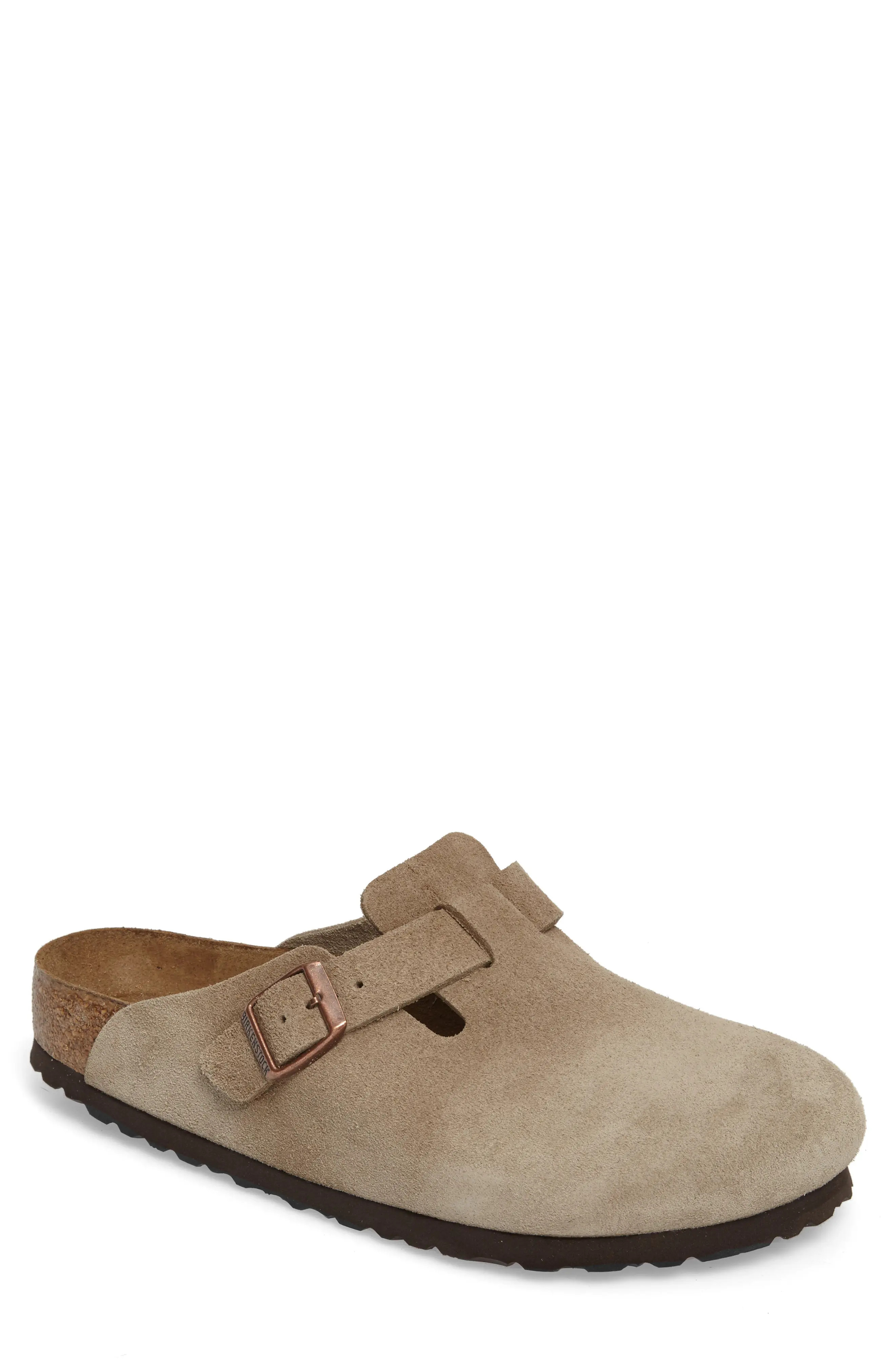 Birkenstock 'Boston Soft' Suede Clog in Taupe at Nordstrom, Size 12-12.5Us | Nordstrom