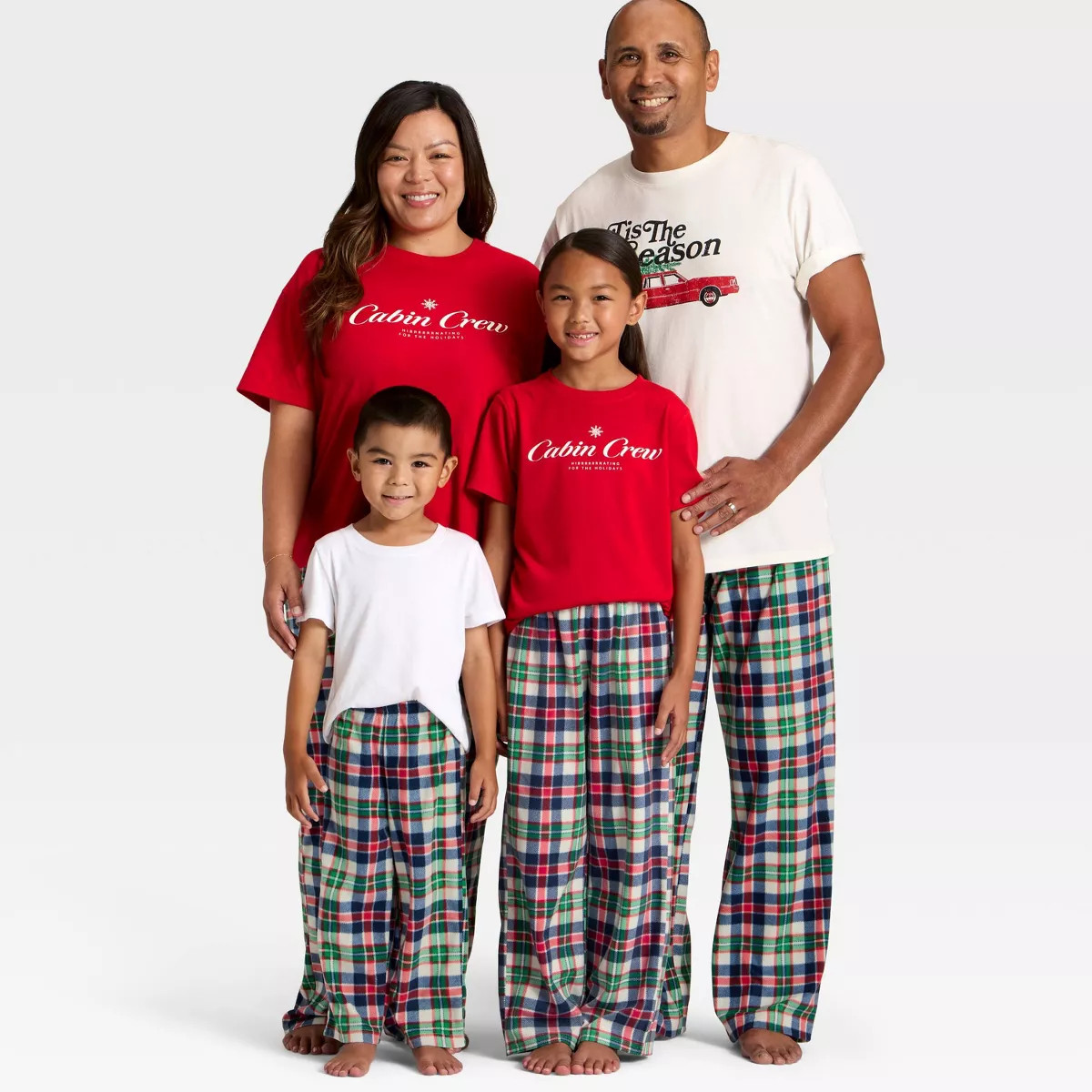 Kids' Plaid Microfleece Holiday Matching Family Pajama Pants - Wondershop™ Cream | Target