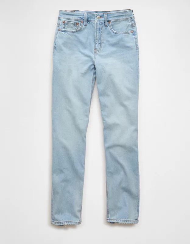 AE Stretch Super High-Waisted Straight Jean | American Eagle Outfitters (US & CA)