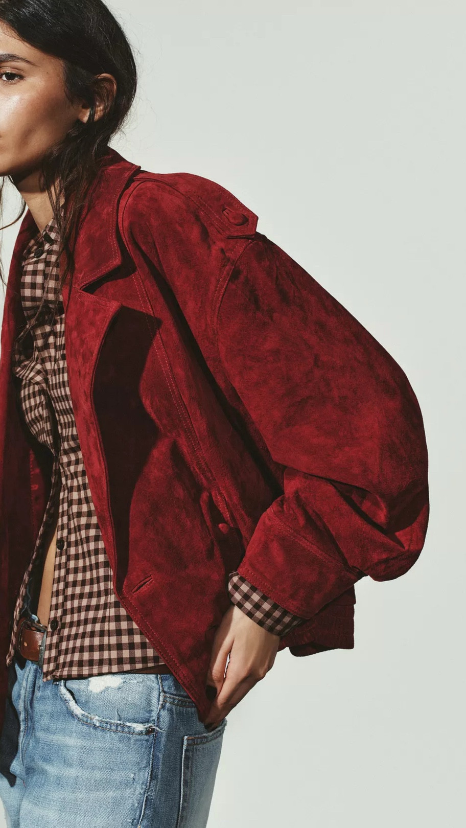 Red suede leather jacket from Zara 

#LTKSeasonal #LTKCyberWeek #LTKHoliday