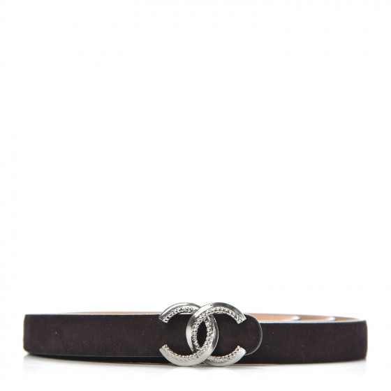 CHANEL Suede CC Belt 95 38 Dark Brown  | FASHIONPHILE | Fashionphile