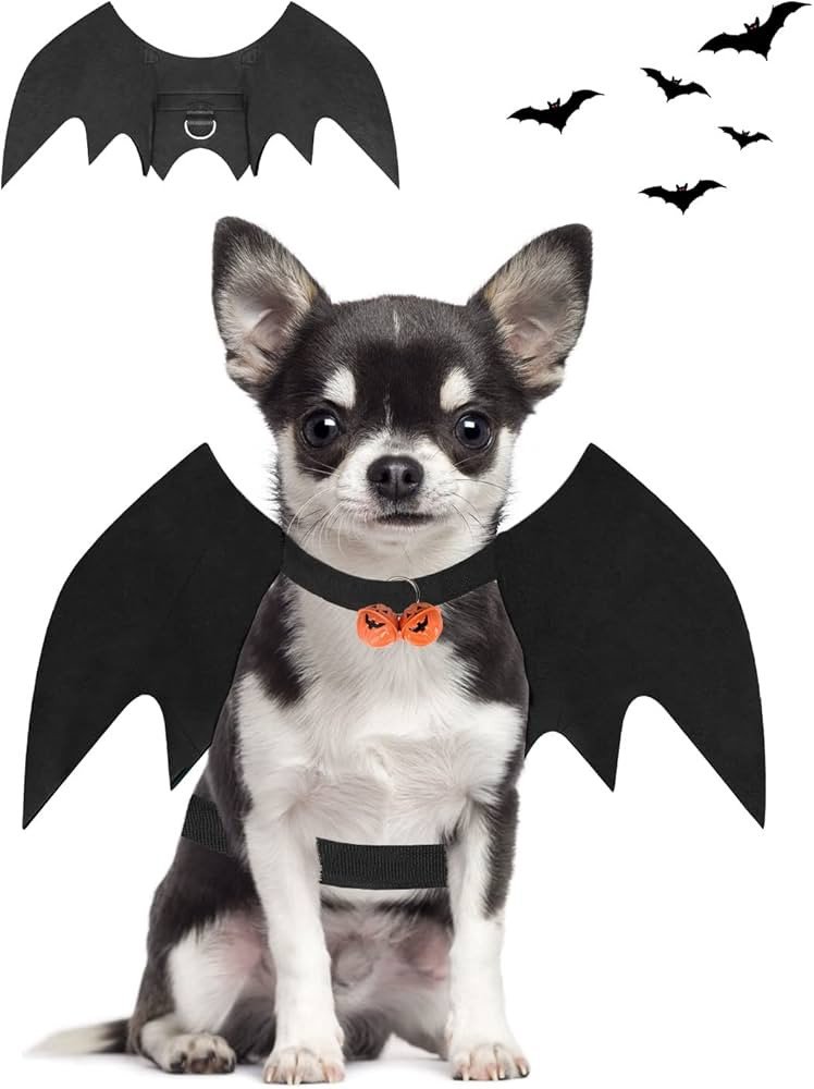 Halloween Dog Bat Wings Costume, Pet Halloween Cosplay Party Dress Up Costume for Small Dogs and ... | Amazon (US)