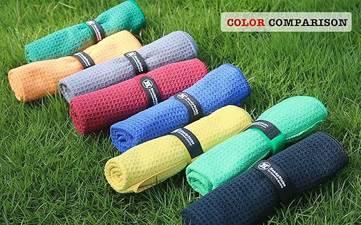 Handy Picks Microfiber Golf Towel (16" X 16") with Carabiner Clip, Waffle Pattern Golf Towel Hook... | Amazon (US)
