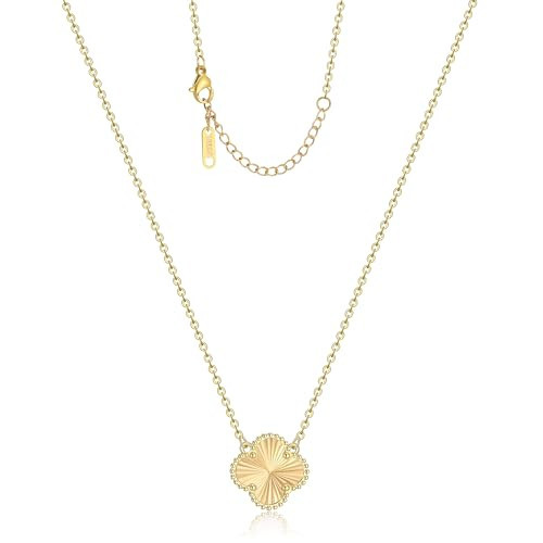 AIPPK Clover Pendant Necklace for Women 18K Gold Plated Van Cleef Four Leaf Clover Necklace Lucky Simple Jewelry Gifts for Women (Gold) | Amazon (US)