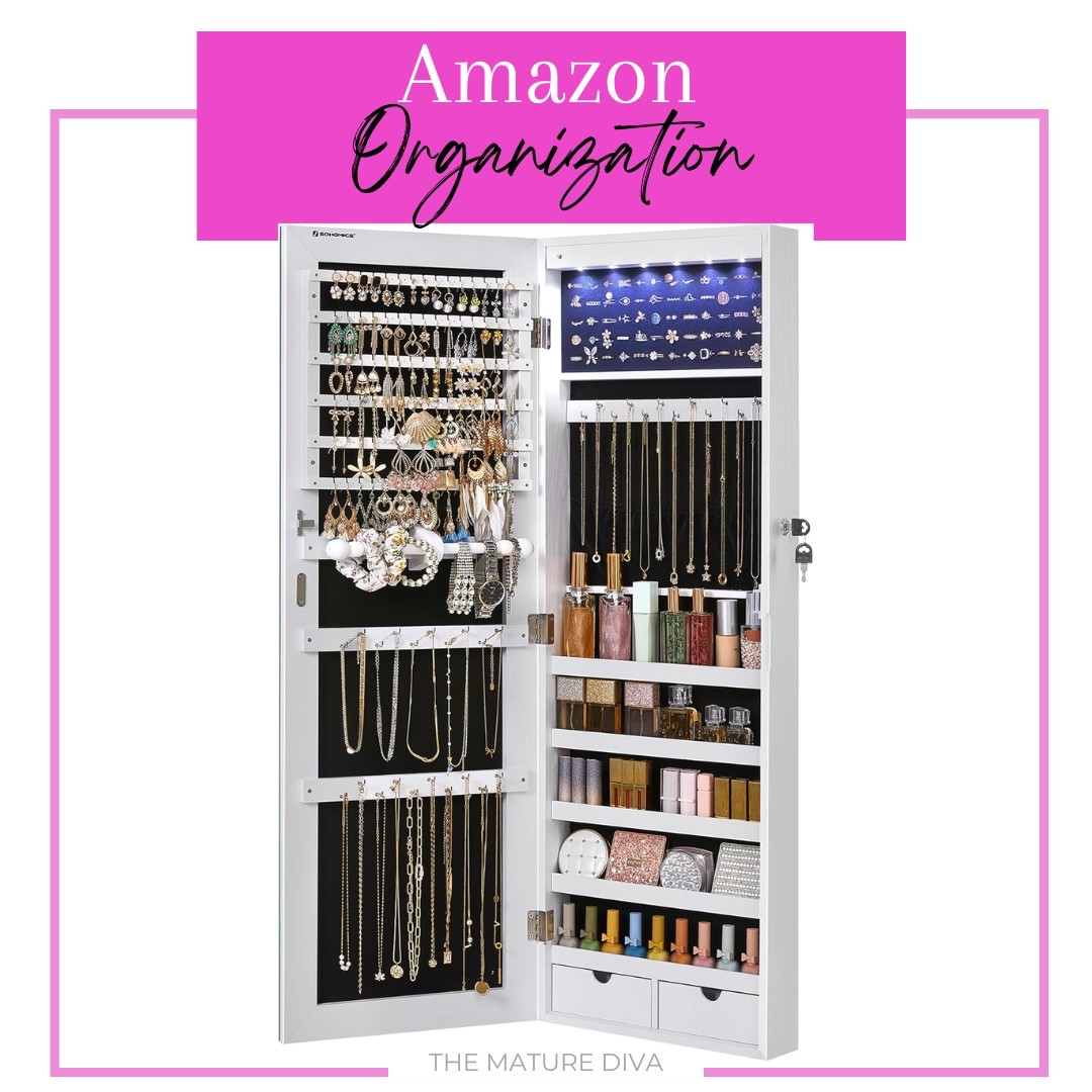 Organizing your jewelry is easy with this hanging jewelry organizer that can be door mounted or wall mounted .

#LTKSpringSale #LTKStyleTip #LTKHome