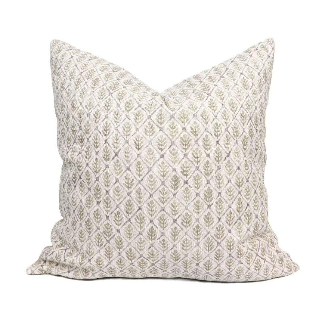 Magitha pillow cover in Parchment // Designer pillow // High end beige pillow // Decorative pillo... | Etsy (US)