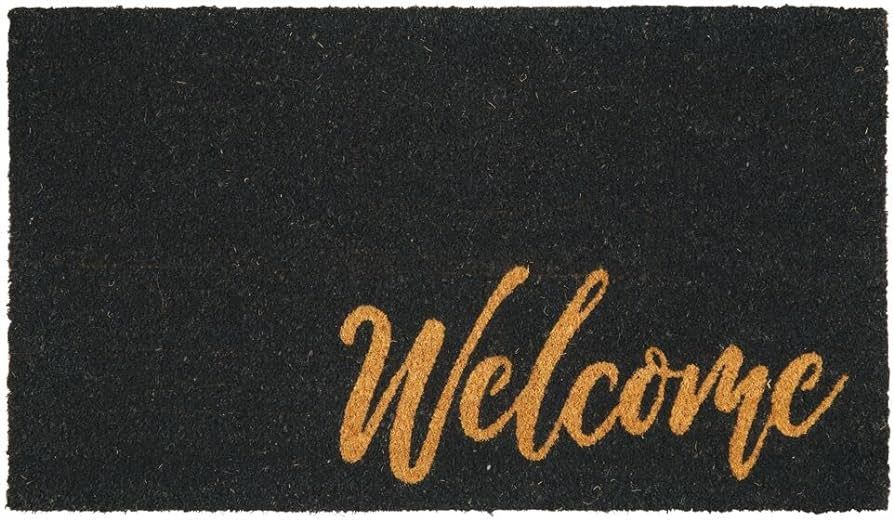 mDesign Non-Slip Rectangular Coir and Rubber Entryway Welcome Doormat with Natural Fibers for Ind... | Amazon (US)
