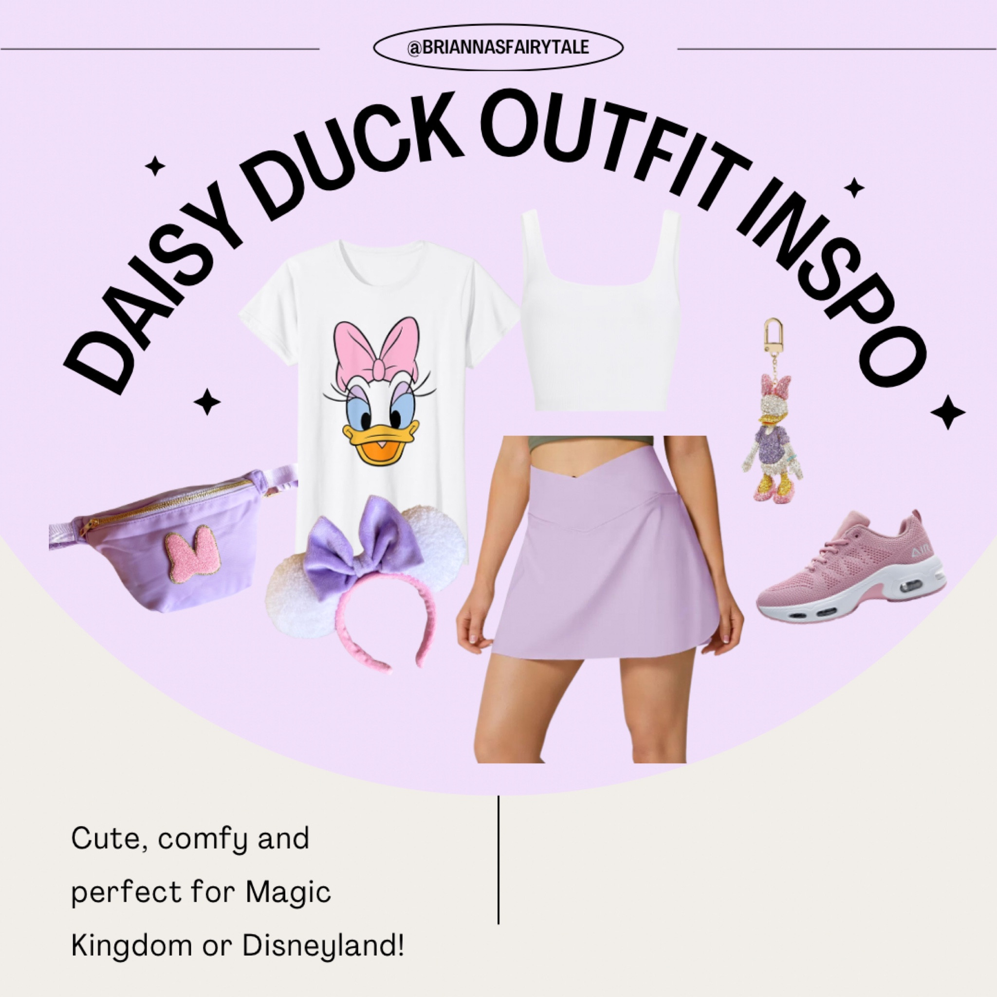 Cute & comfortable outfit for Disneyland or Disney World! Pay homage to Daisy Duck with this cute Disneybound. An affordable and adorable look that is functional and stylish.

#LTKfindsunder100 #LTKGiftGuide #LTKfitness