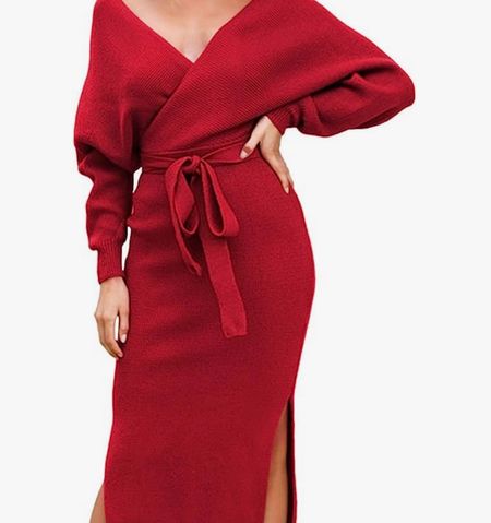 These sweater dresses are SO comfy and flattering. Tie waist and side slits. Balloon sleeves and meant to be worn off shoulders but I wear them normally and push sleeves up.

Runs TTS

#LTKparties #LTKfindsunder50 #LTKmidsize