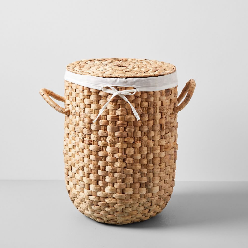 Round Weave Laundry Basket,Small, Natural | West Elm (US)