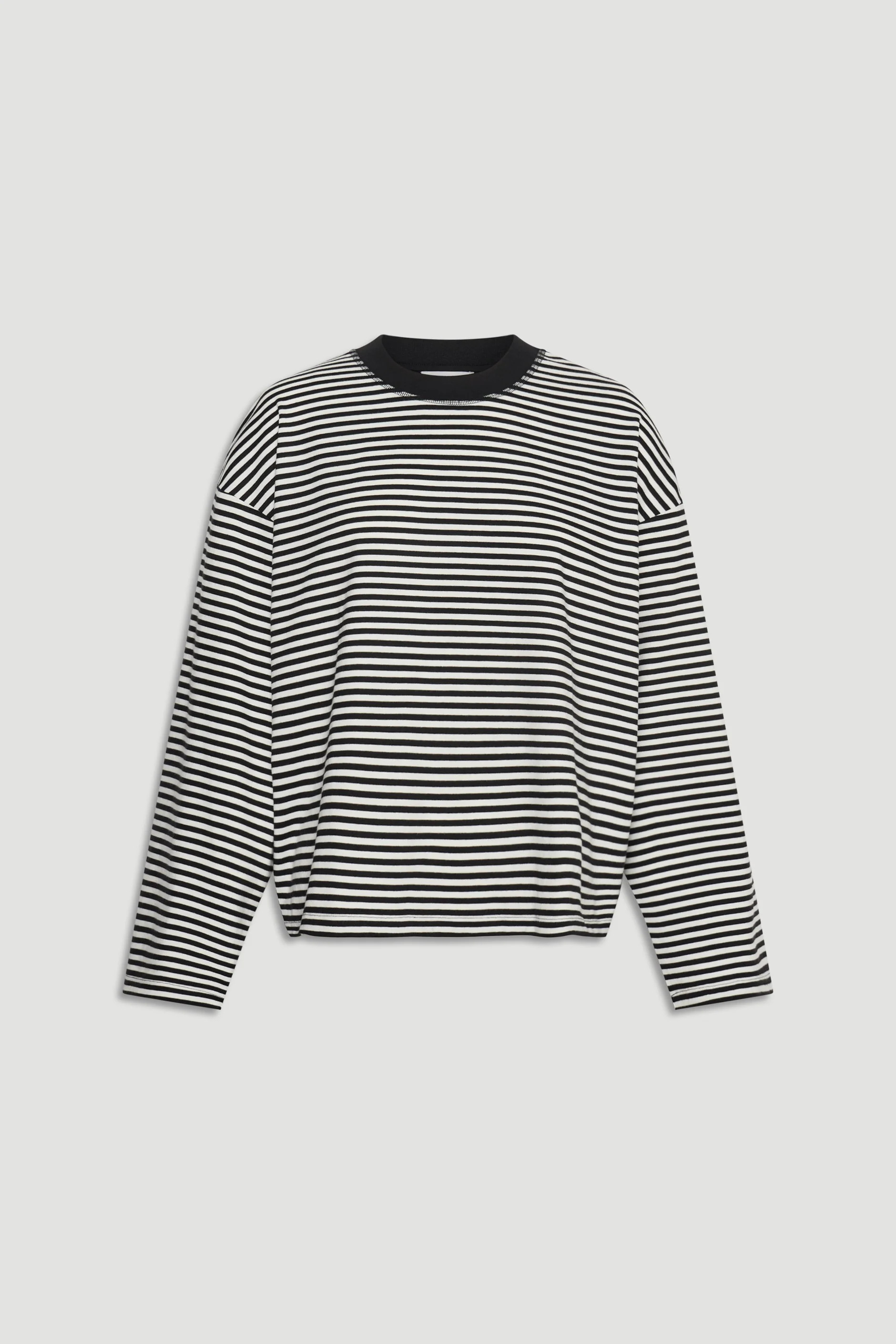 D-Luxe Long Sleeve Stripe Tee - White/Black | DECJUBA