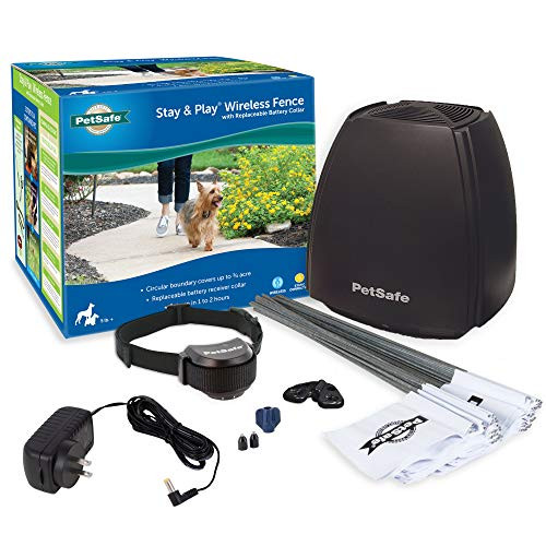 PetSafe Stay & Play Wireless Pet Fence with Replaceable Battery Collar, Covers up to 3/4 Acre, For D | Amazon (US)
