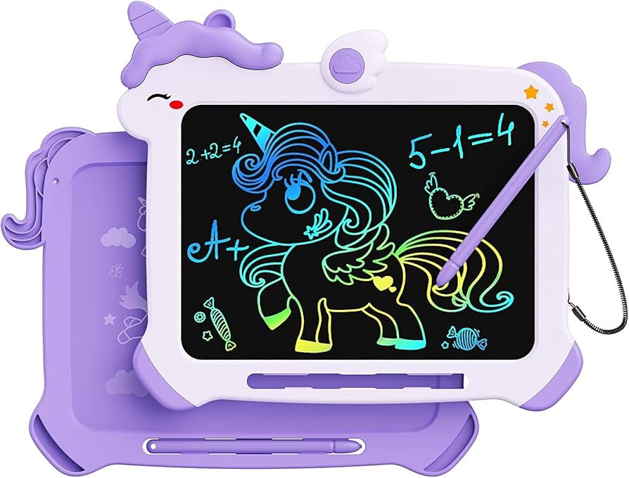 LCD Writing Tablet for Kids, Unicorn Colorful Screen Doodle Board, Toddler Educational Travel Toy... | Amazon (US)