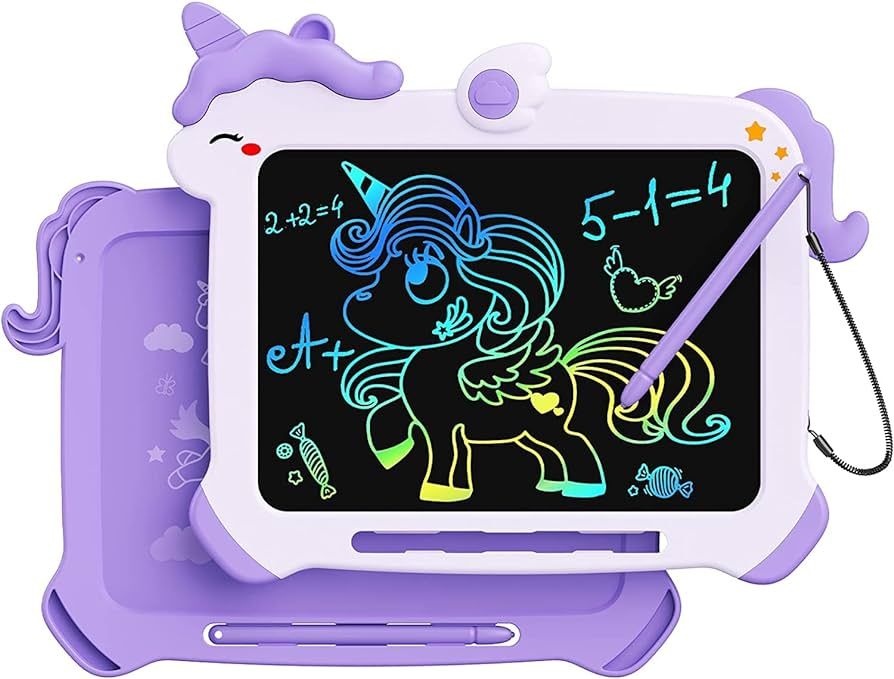 LCD Writing Tablet for Kids, Unicorn Colorful Screen Doodle Board, Toddler Educational Travel Toy... | Amazon (US)