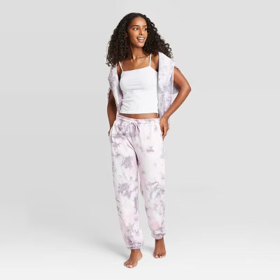 Women's French Terry Tie-Dye Lounge Jogger Pants - Colsie™ Purple | Target