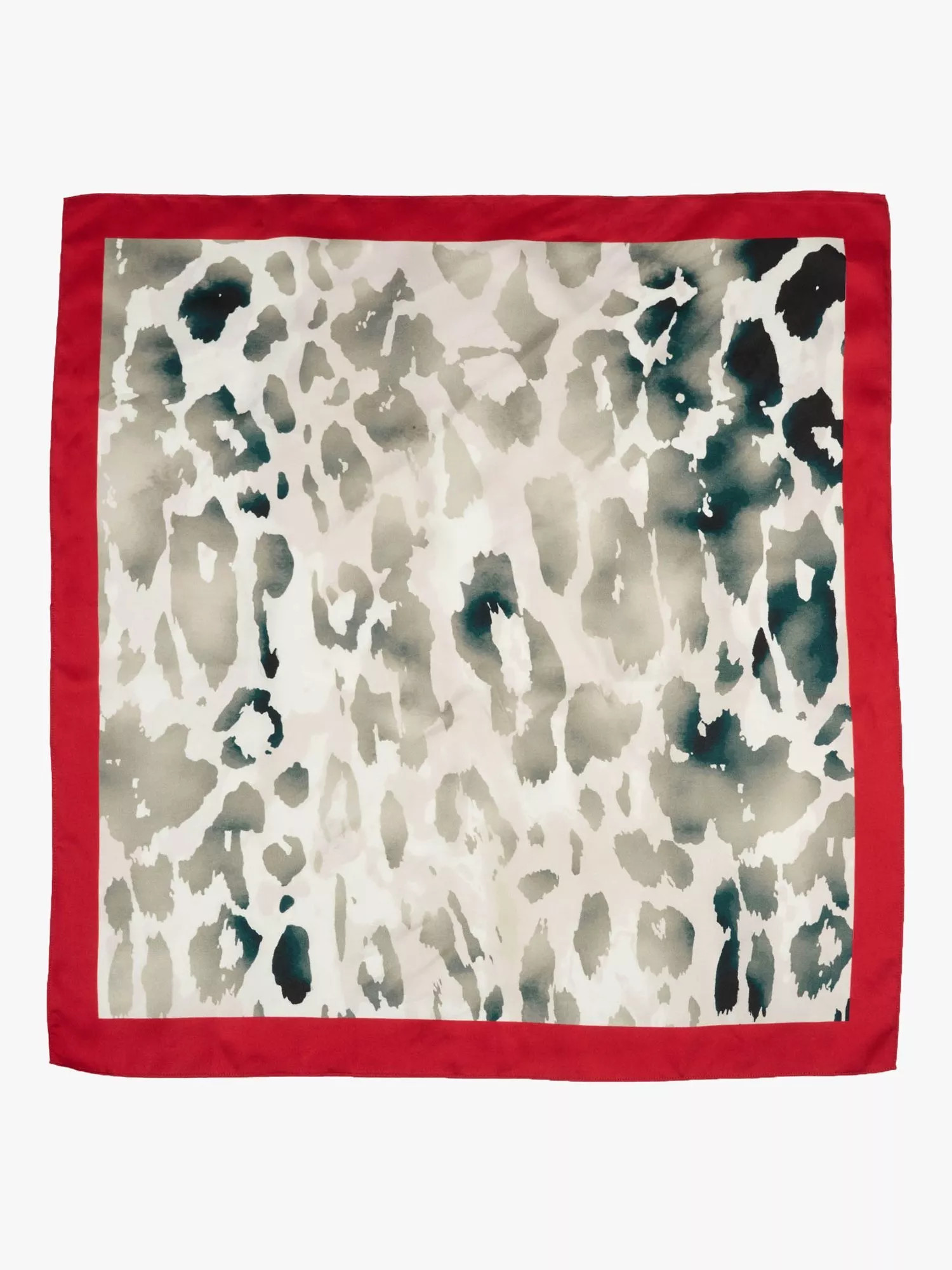 Tutti Abstract Leopard Pure Silk Scarf, Red | John Lewis (UK)