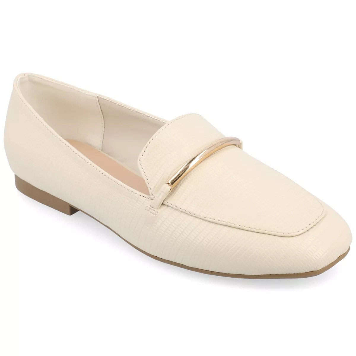 Journee Womens Wrenn Wide Width Loafer Flats Ivory 8.5W | Target