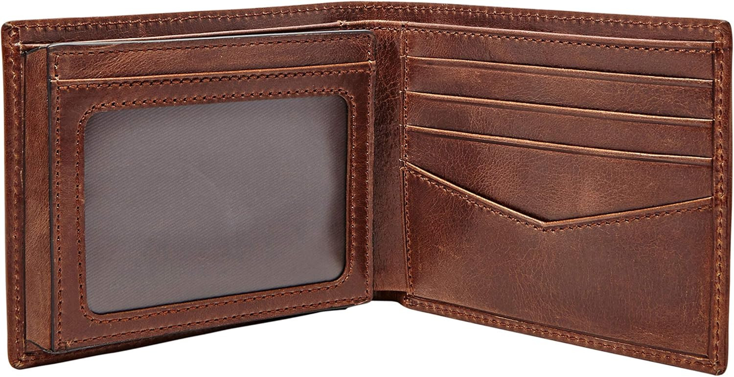 Men's Ryan Leather RFID Blocking Bifold Flip ID Wallet | Amazon (US)