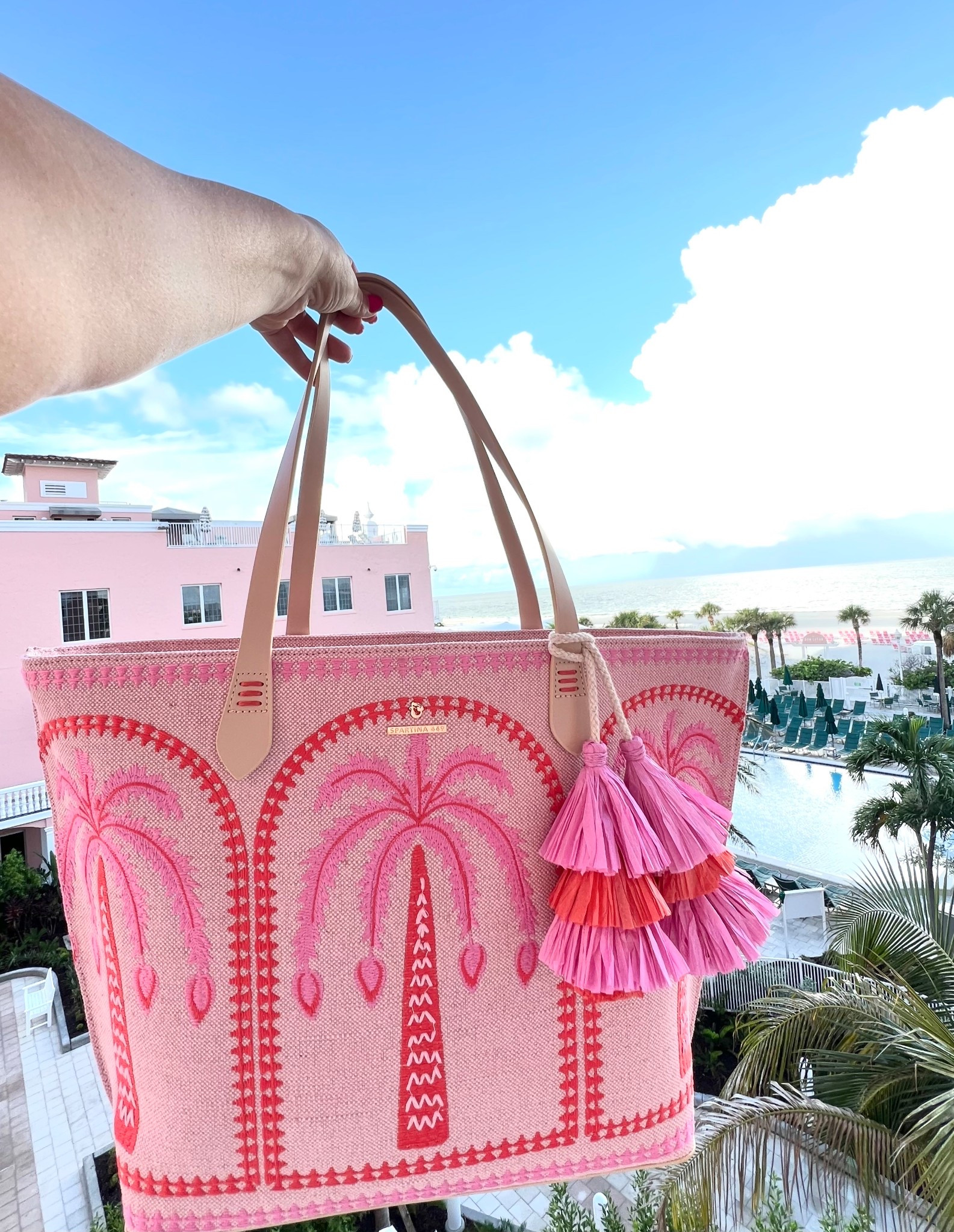 The perfect beach bag to bring to the Don Cesar in St. Pete beach. It matches the hotel! Look at these pink palm trees! 

It’s one of the prettiest bags I own!


#LTKSeasonal #LTKFindsUnder100 #LTKOver40 #LTKActive #LTKSaleAlert #LTKU #LTKstorytime #LTKTravel