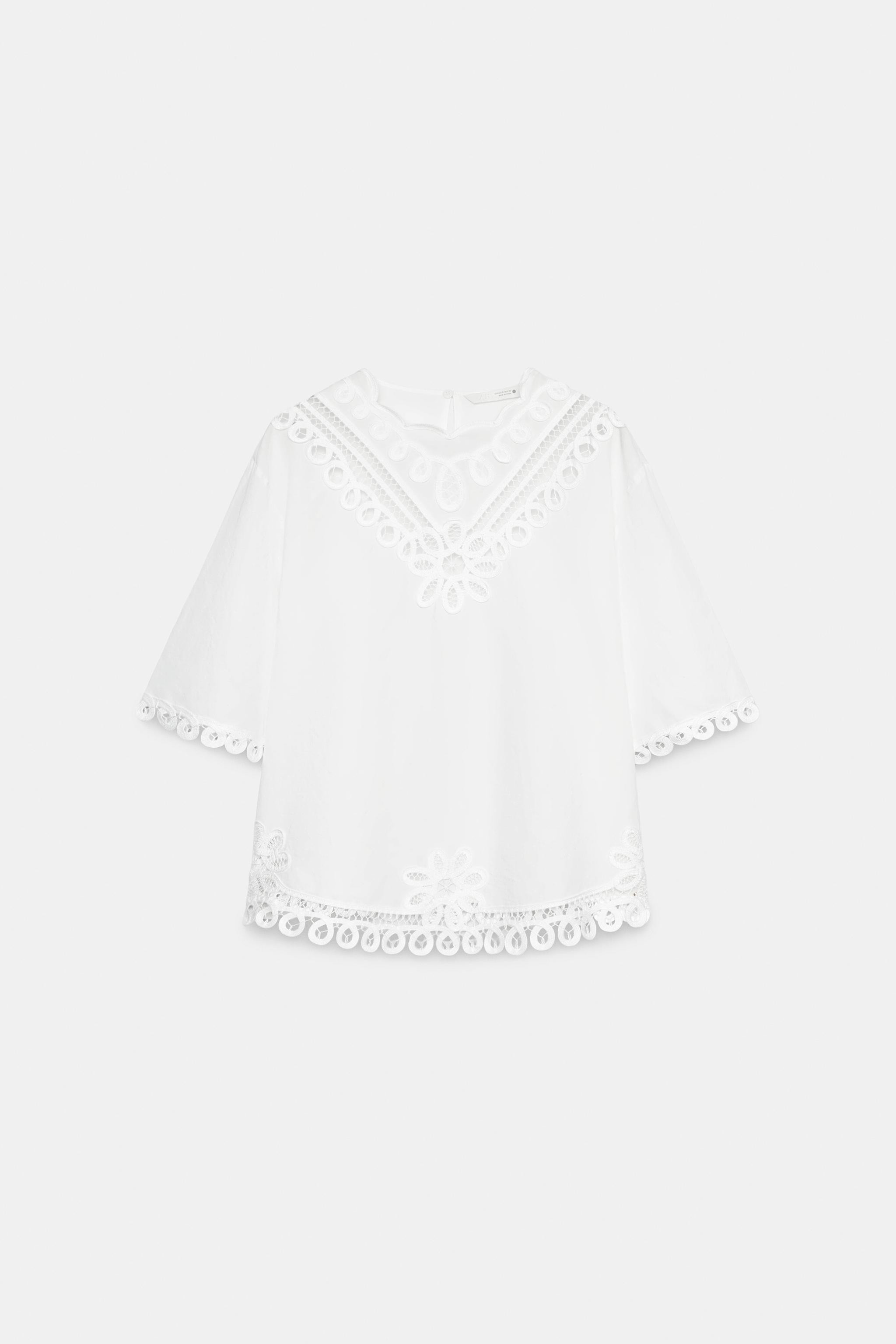 EMBROIDERED LINEN BLEND SHIRT ZW COLLECTION | Zara US