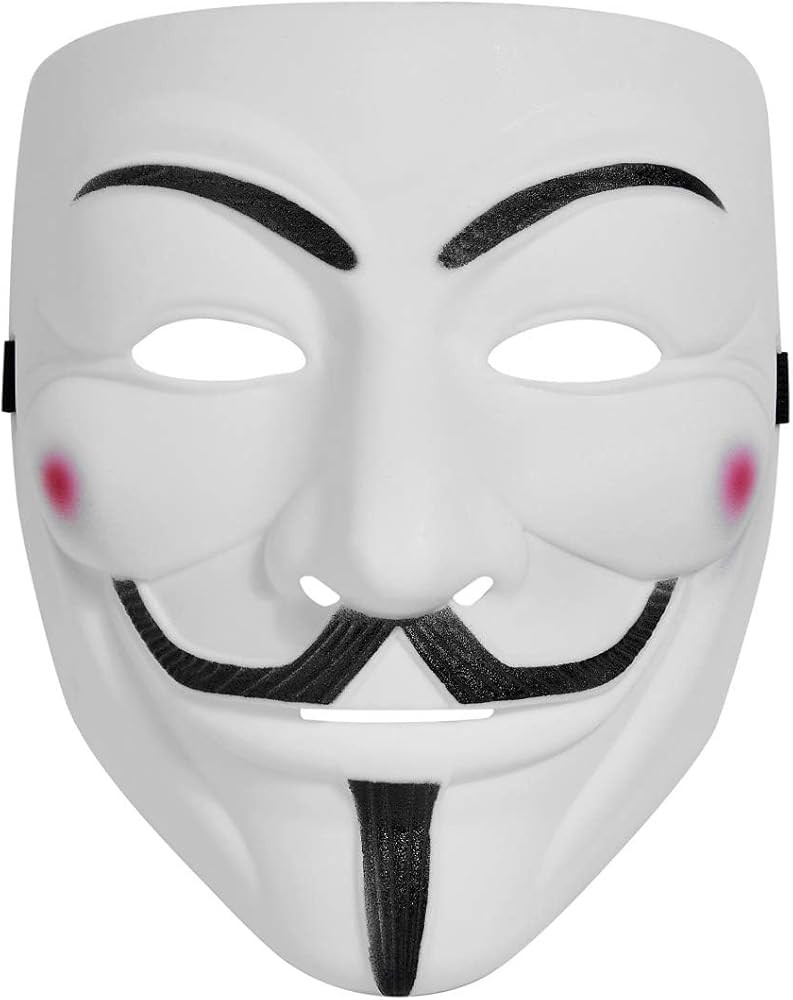 WLPARTY hackers mask white V for Vendetta Halloween face mask Costume Cosplay Party | Amazon (US)