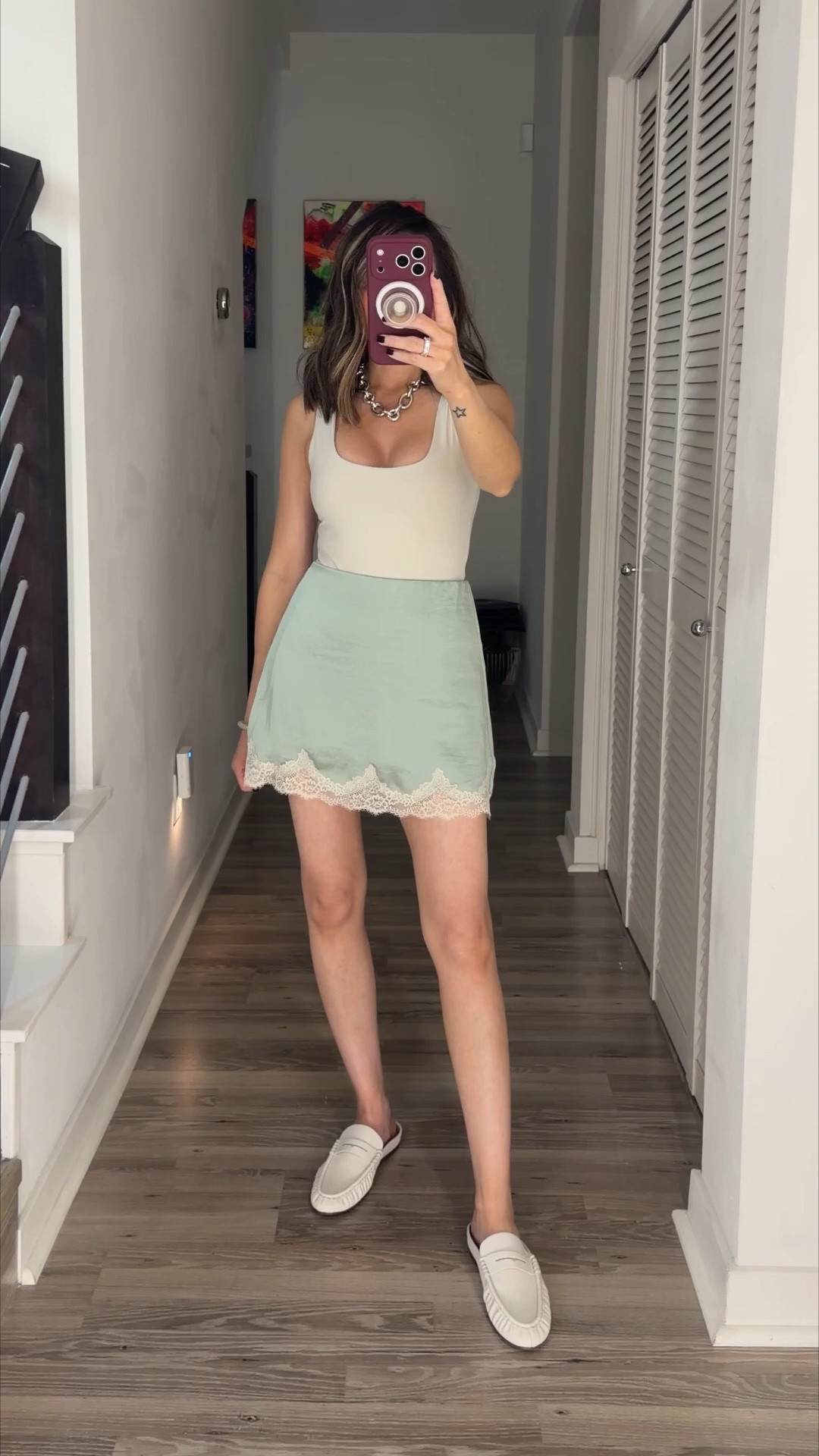 OOTD ⚡️ Spring outfit. Loving this lace skort, styled with my favorite bodysuit that is on major sale. My slip on mules are so comfortable—looks designer but you won’t believe the price. 

Summer outfit, summer dress, The Stylizt

#LTKootd #LTKdayinmylife #LTKSaleAlert