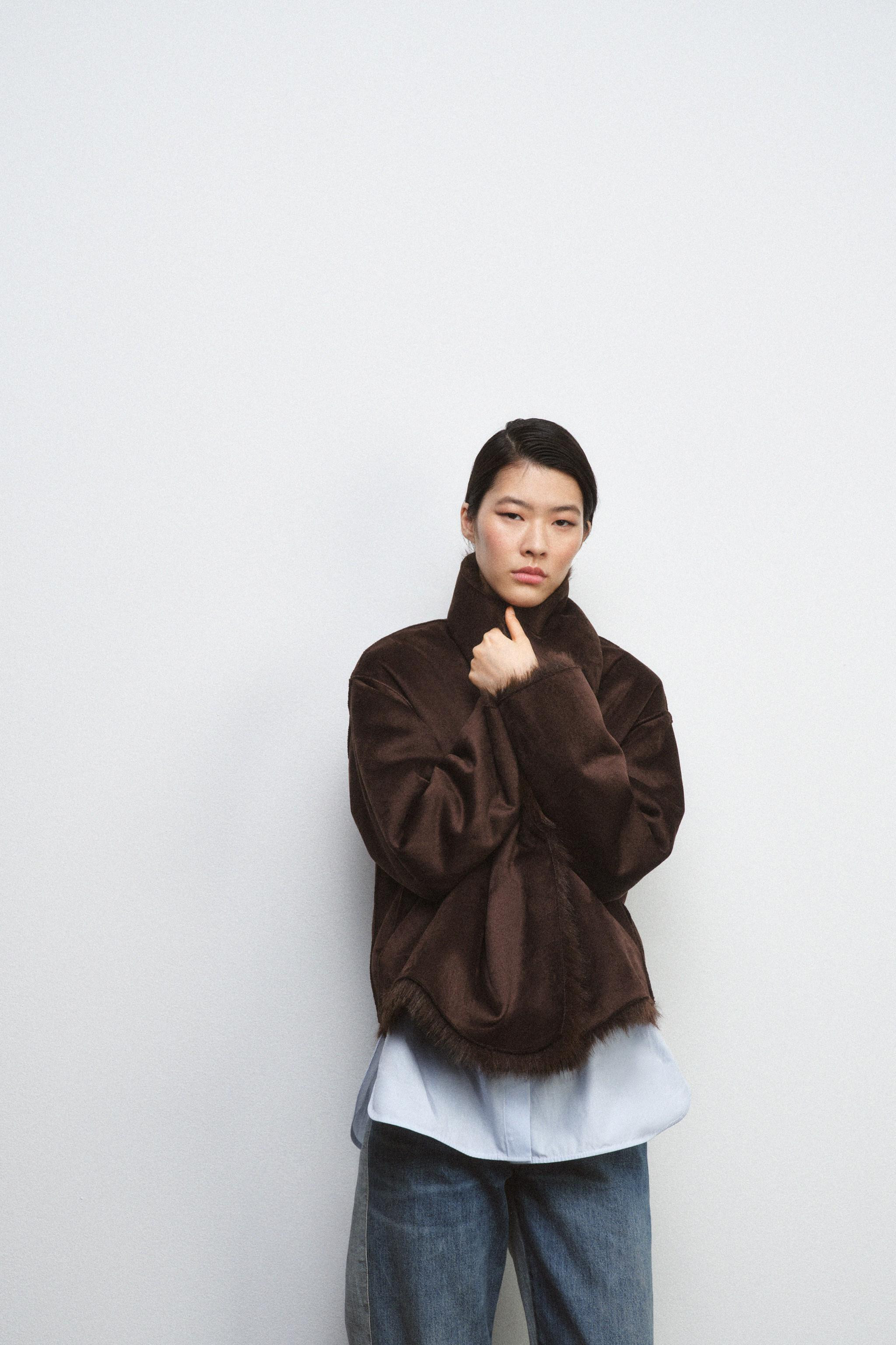 WOOL BLEND COAT WITH FAUX FUR COLLAR ZW COLLECTION | Zara US