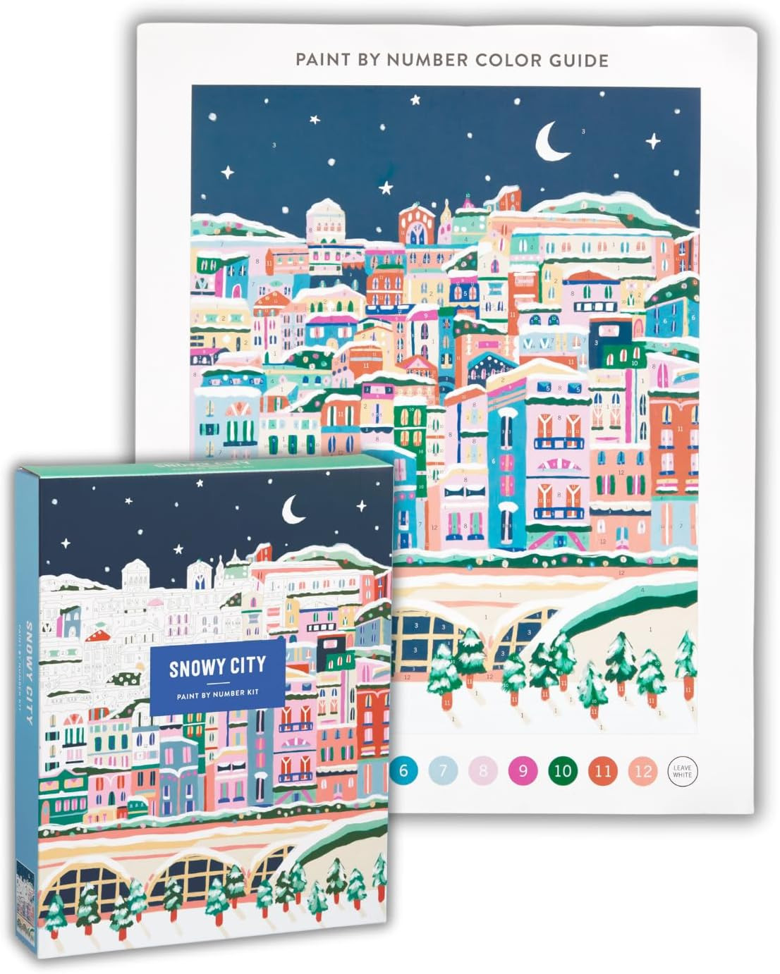 Galison Snowy City – DIY Paint by Number Kit with Stunning Winter City Design for Beginners and... | Amazon (US)