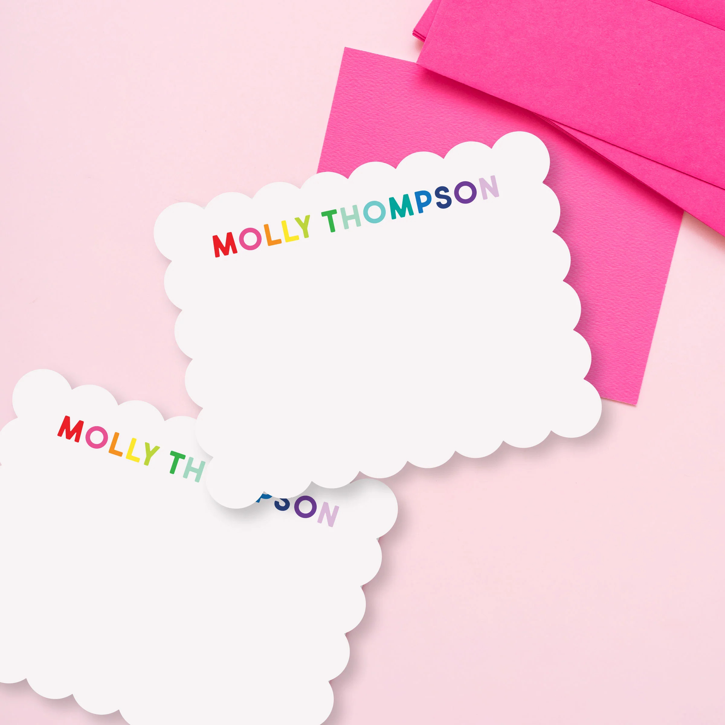 Personalized Scallop Stationery Rainbow | Joy Creative Shop