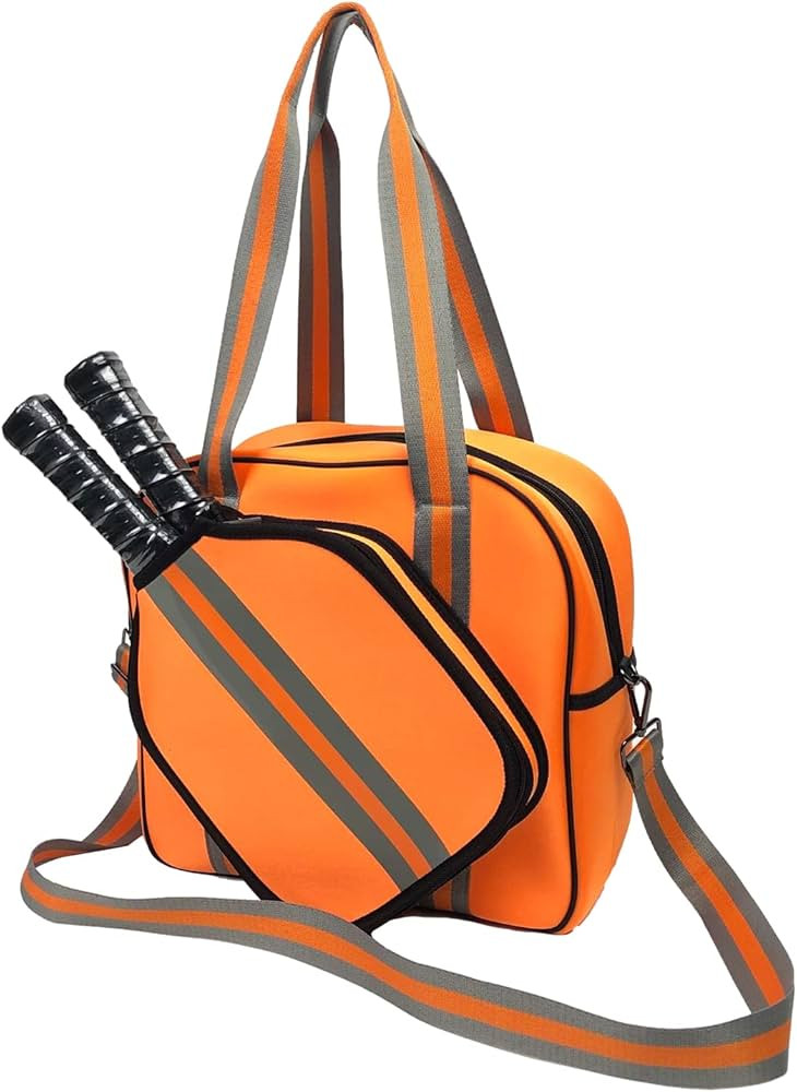 EINENG Pickleball Bag, Pickleball Paddle Shoulder Bag, Large Pickleball Tote Bag with Zipper & Sh... | Amazon (US)
