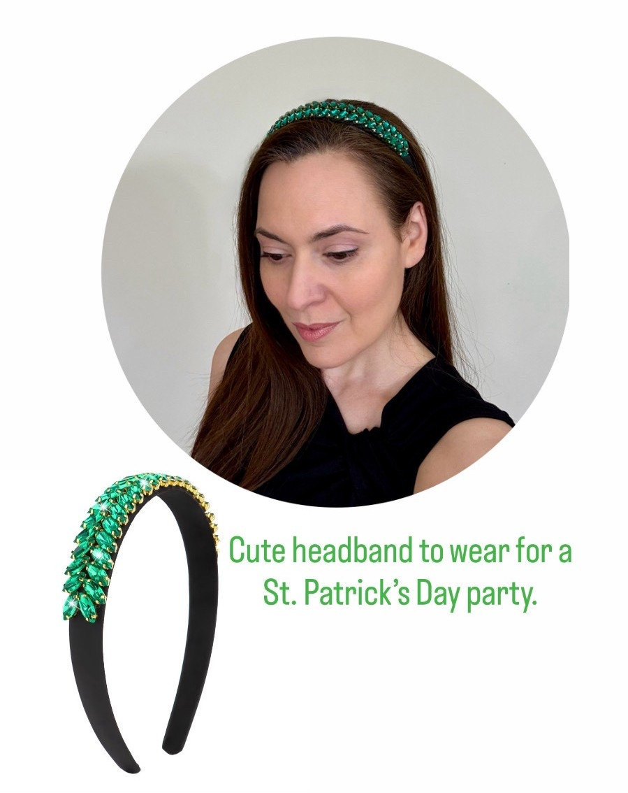 Cute green leaf rhinestone sparkly headband that is perfect to wear for a St. Patrick’s Day party  

#LTKSeasonal