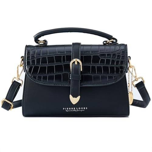 YeLoveHaw Black Satchel Purse for Women, Small Top Handle Clutch Bag | Amazon (US)
