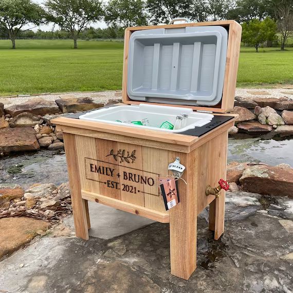 Personalized 48 Qt Wood Cooler. Excellent Patio Accessory | Etsy | Etsy (US)