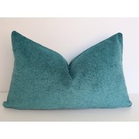 Chenille Turquoise Pillow Cover, Elegant Aqua Teal Pillowcase | Etsy (US)
