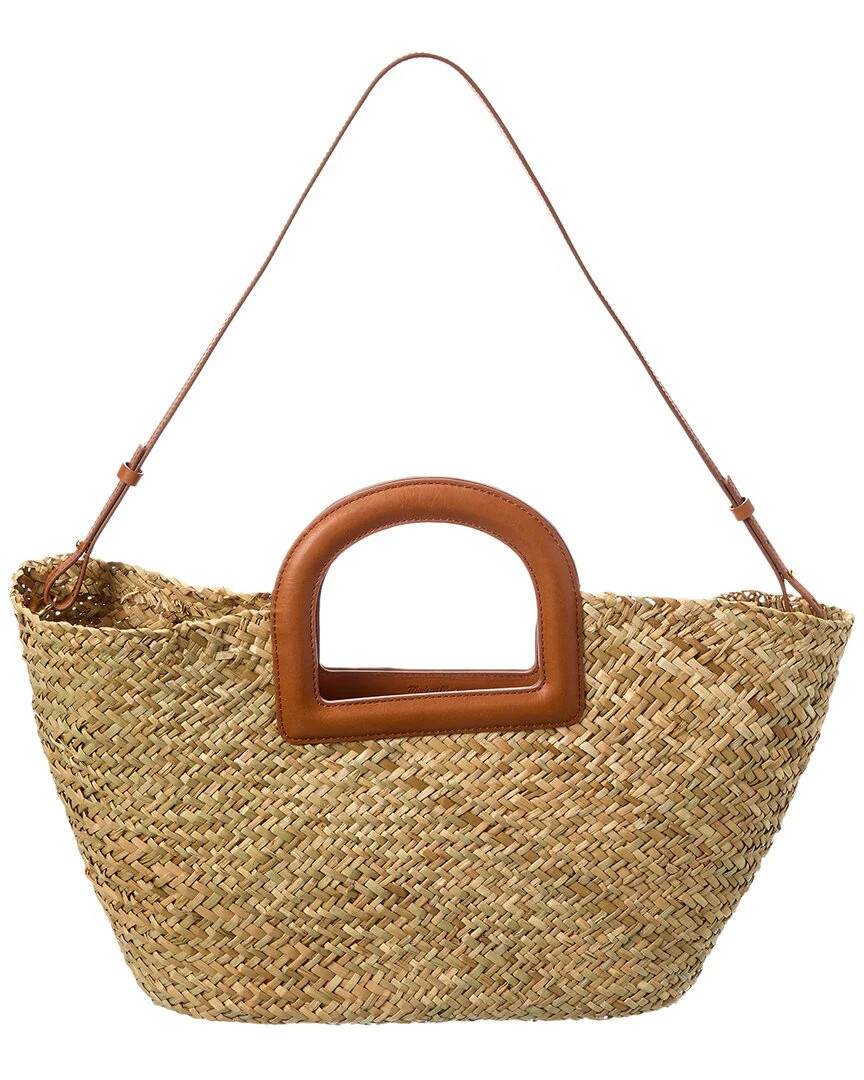 Madewell The Large Straw & Leather Crossbody Basket Tote | Shop Simon