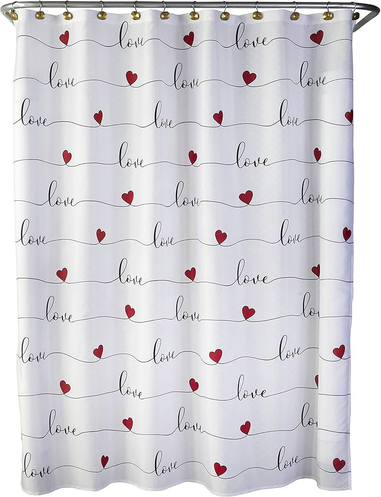 SKL Home by Saturday Knight Ltd. Valentine's Day Love Script Shower Curtain, Multicolored, 70x72 | Amazon (US)