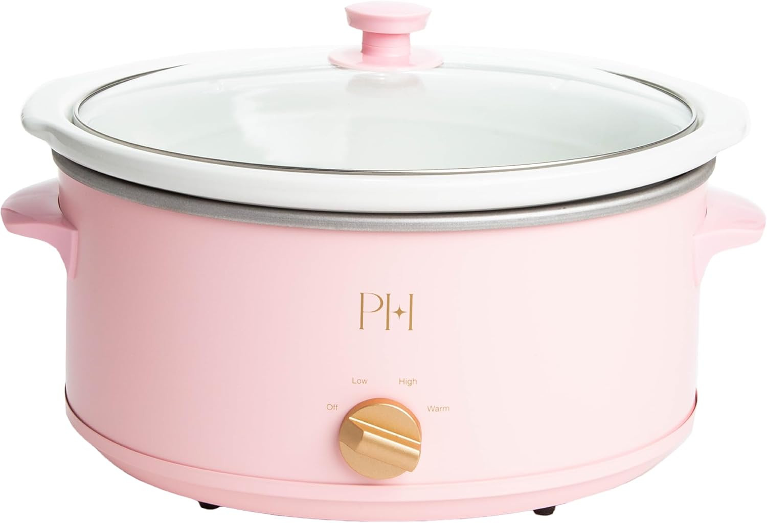 Paris Hilton 6-Quart Manual Slow Cooker, Naturally Nonstick Stoneware Ceramic Insert, Three Settings (Low, High, Warm), Dishwasher Safe Family Size Slow Cooker, Pink | Amazon (US)