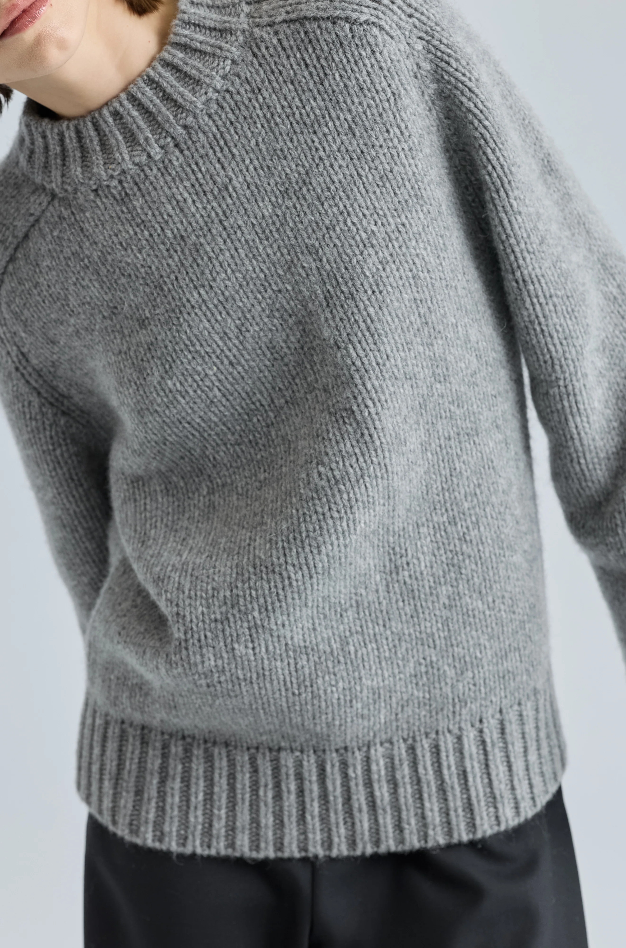 Knit Wool Crewneck Sweater | Almina Concept