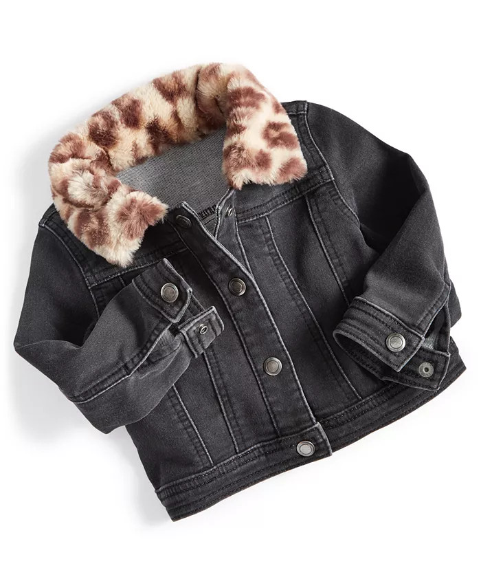 Baby Girls Faux Fur Collar Jacket, Created for Macy's | Macy's