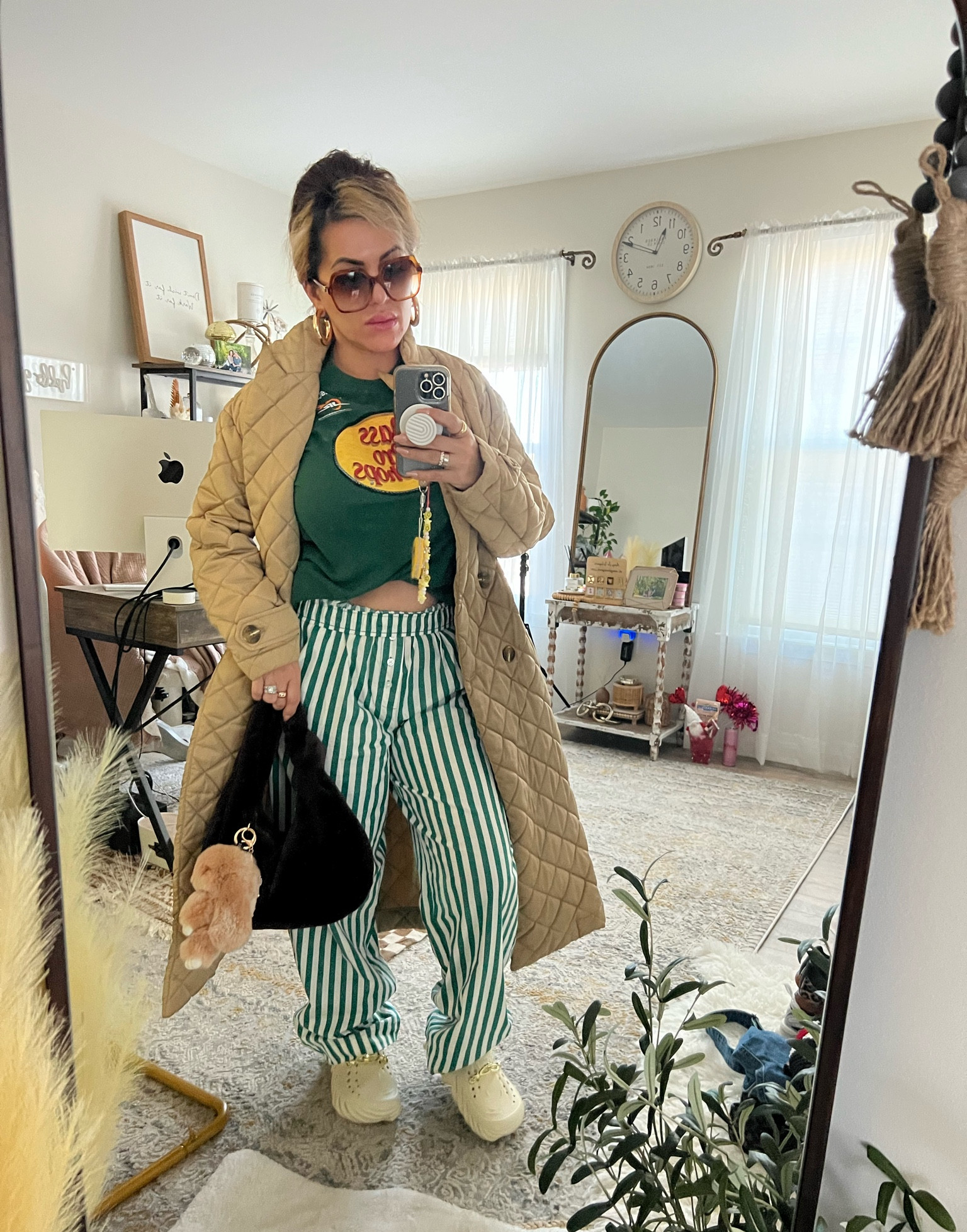 Pants are a small and the tee is a small. Tee fits more as a baby t but true to size, sleeves are just small. Shoes true to size. Purse is House of Harlow but I linked similar affordable ones.

#LTKStyleTip #LTKFindsUnder100 #LTKFindsUnder50