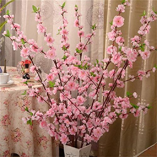 Firlar Artificial Cherry Blossom Branches, 10 Bunches Spring Peach Blossom Silk Flowers Fake Flor... | Amazon (US)