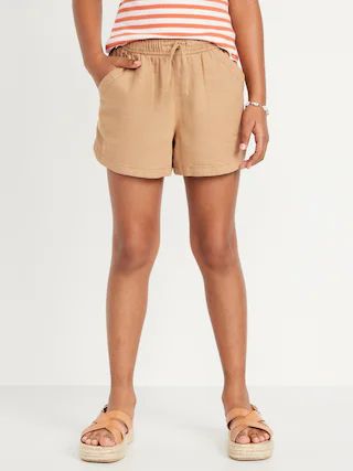 Linen-Blend Drawstring Shorts for Girls | Old Navy (US)