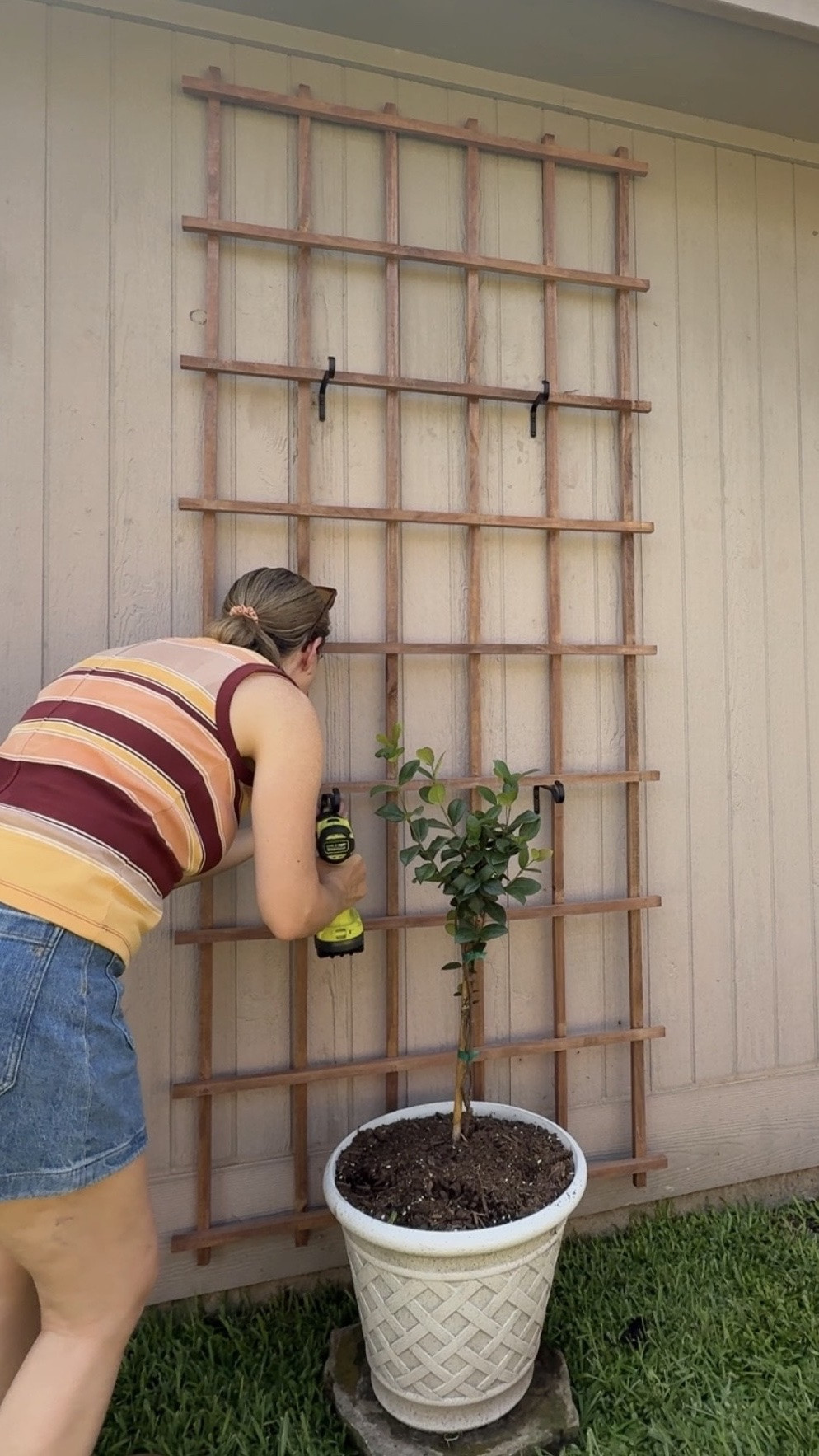 Today we hung a few wall trellises on our almost blank garage wall! 🤍 I’m excited to see the beautiful jasmine vine grow up the garden trellis! These outdoor trellises made a big impact on the garage wall.

#LTKHome