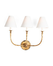 18.75in Piaf Triple Sconce With Linen Shades | TJ Maxx
