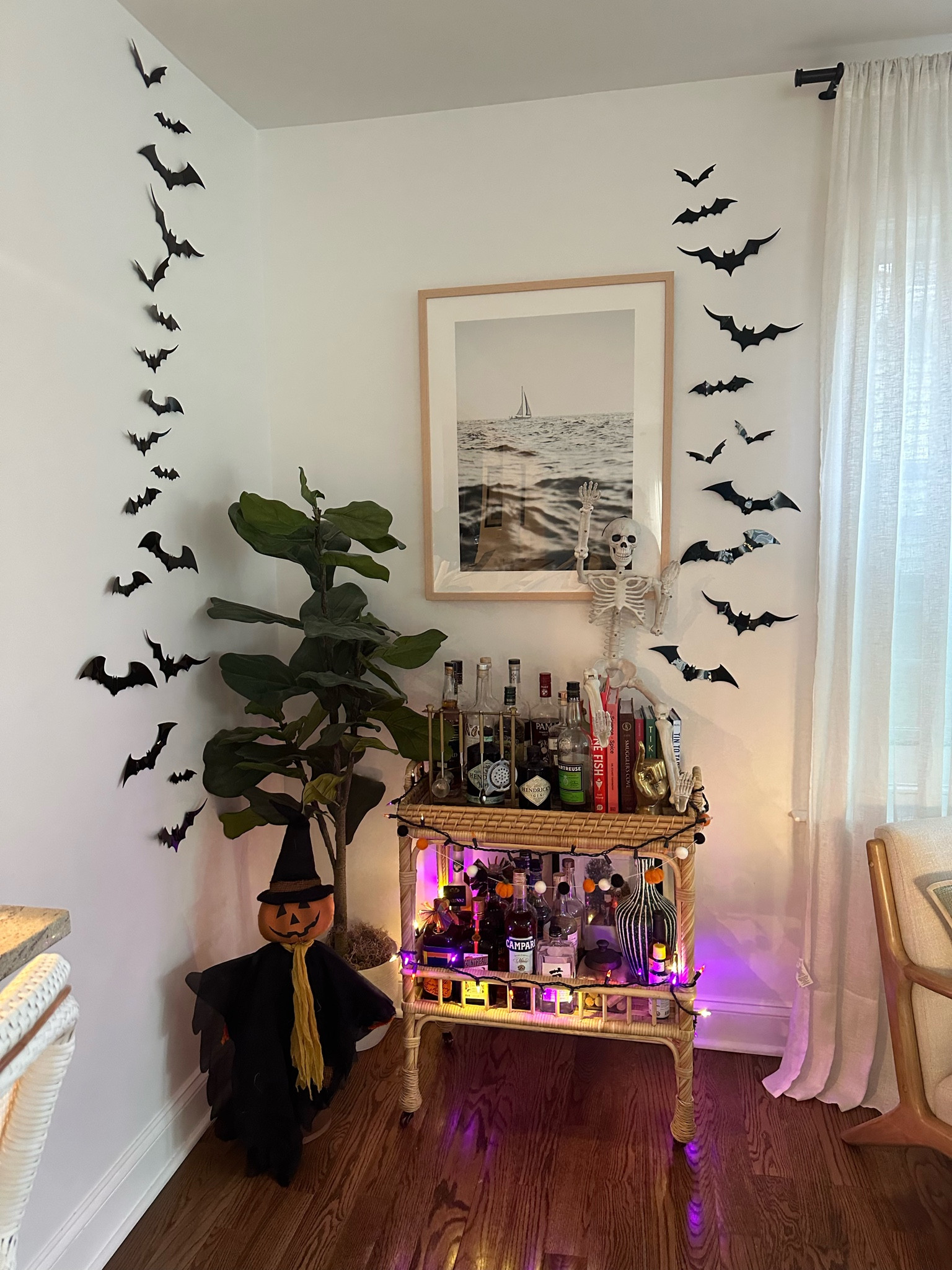 Halloween Bar Cart for coastal style 

#LTKHome #LTKFallSale #LTKSeasonal