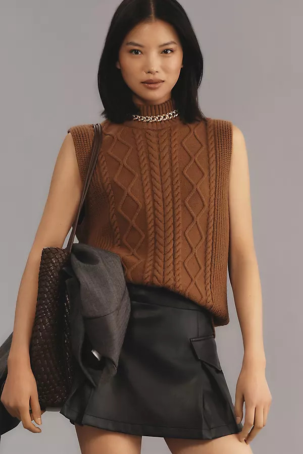 Faux Leather Skort | Anthropologie (US)