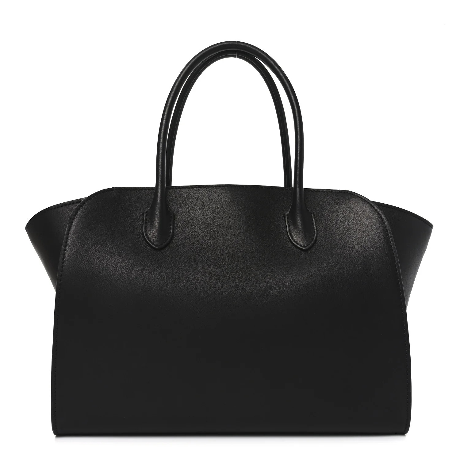Polished Saddle Calfskin Marlo 12 Tote Bag Black | FASHIONPHILE (US)