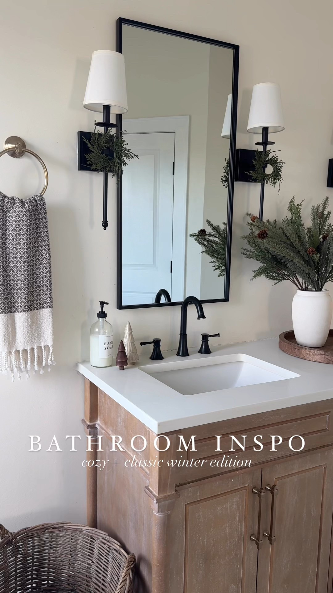 Cozy winter bathroom inspo

Bathroom vanity, bathroom cabinet, hand towel, bath mat, bathroom decor, neutral bathroom 

#LTKHoliday #LTKSaleAlert #LTKHome