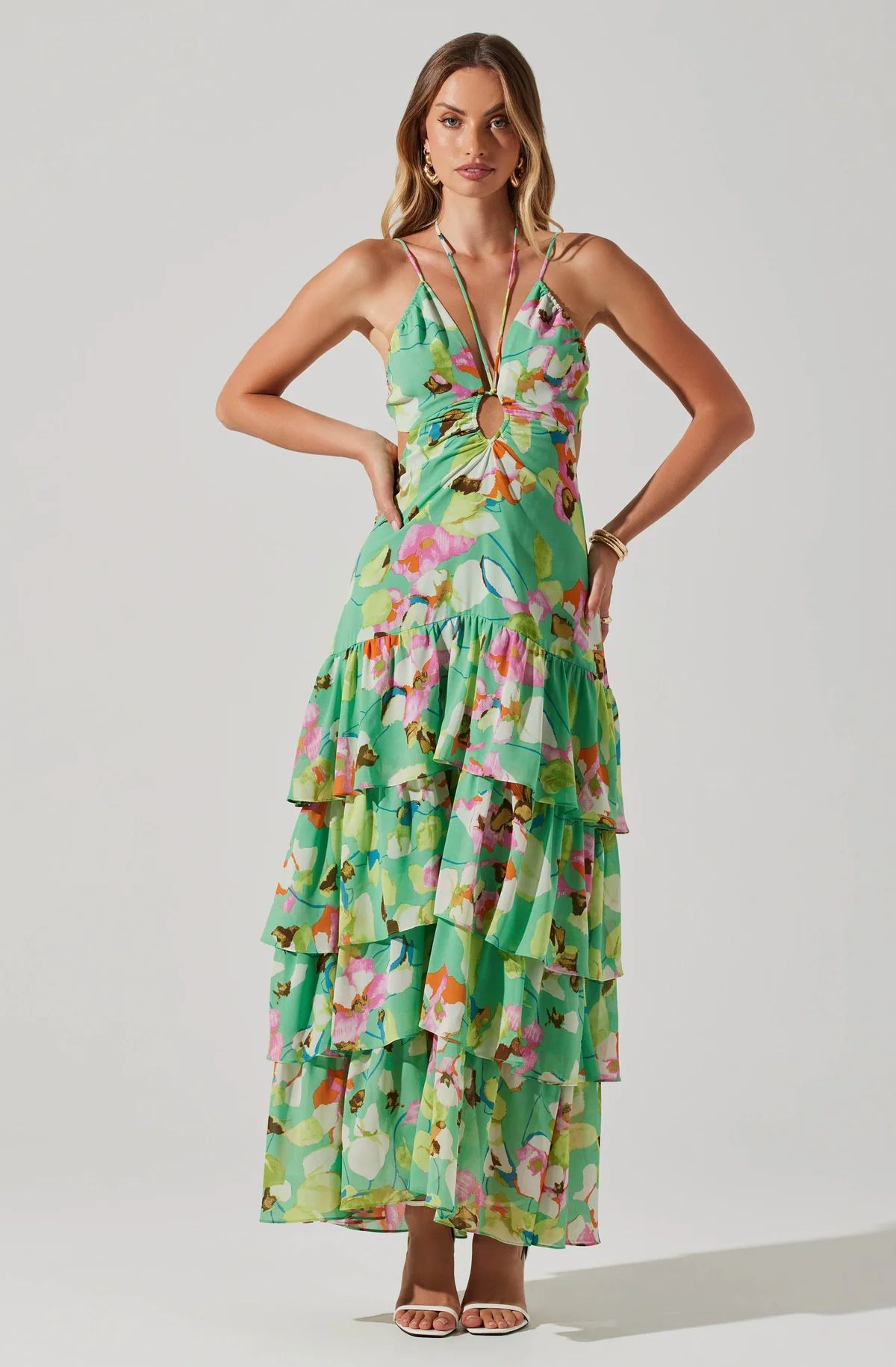 Aneira Floral Tiered Maxi Dress | ASTR The Label (US)